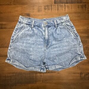 American Eagle Denim‎ Mom Shorts High Rise Cuffed Blue